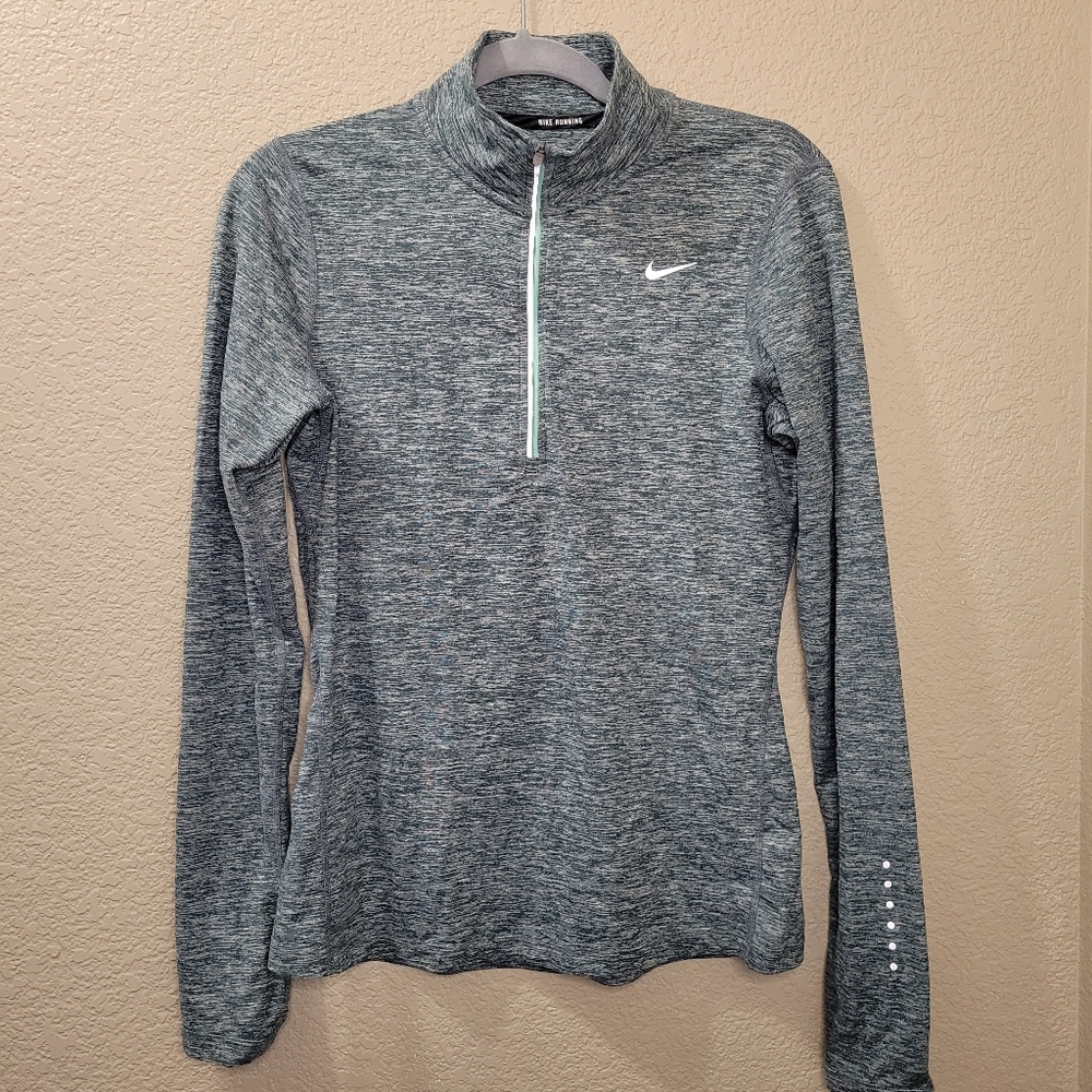 Nike Dri-Fit 1/4 Zip Heather Green Size Small